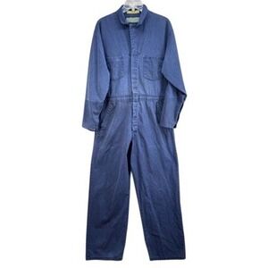 Universal Overall Coveralls Mens Sz L Blue Workwear Jumpsuit Utility Work Bibs